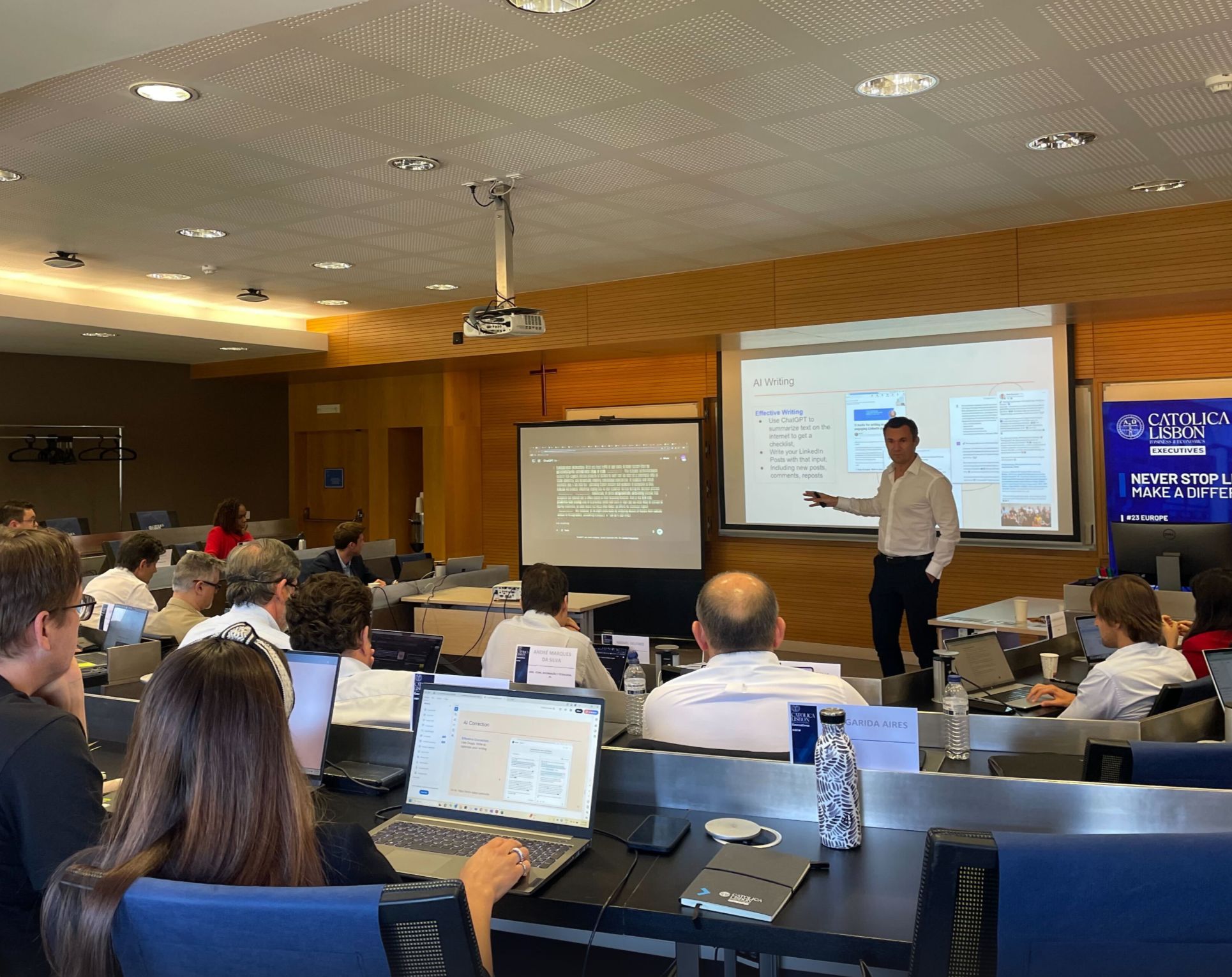 Zero to 100 AI training workshop with participants working in teams